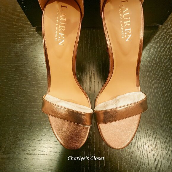 Lauren Ralph Lauren Allie Ankle-Strap Logo Open-Toe Dress Heels 5.5B NWB - Picture 8 of 12